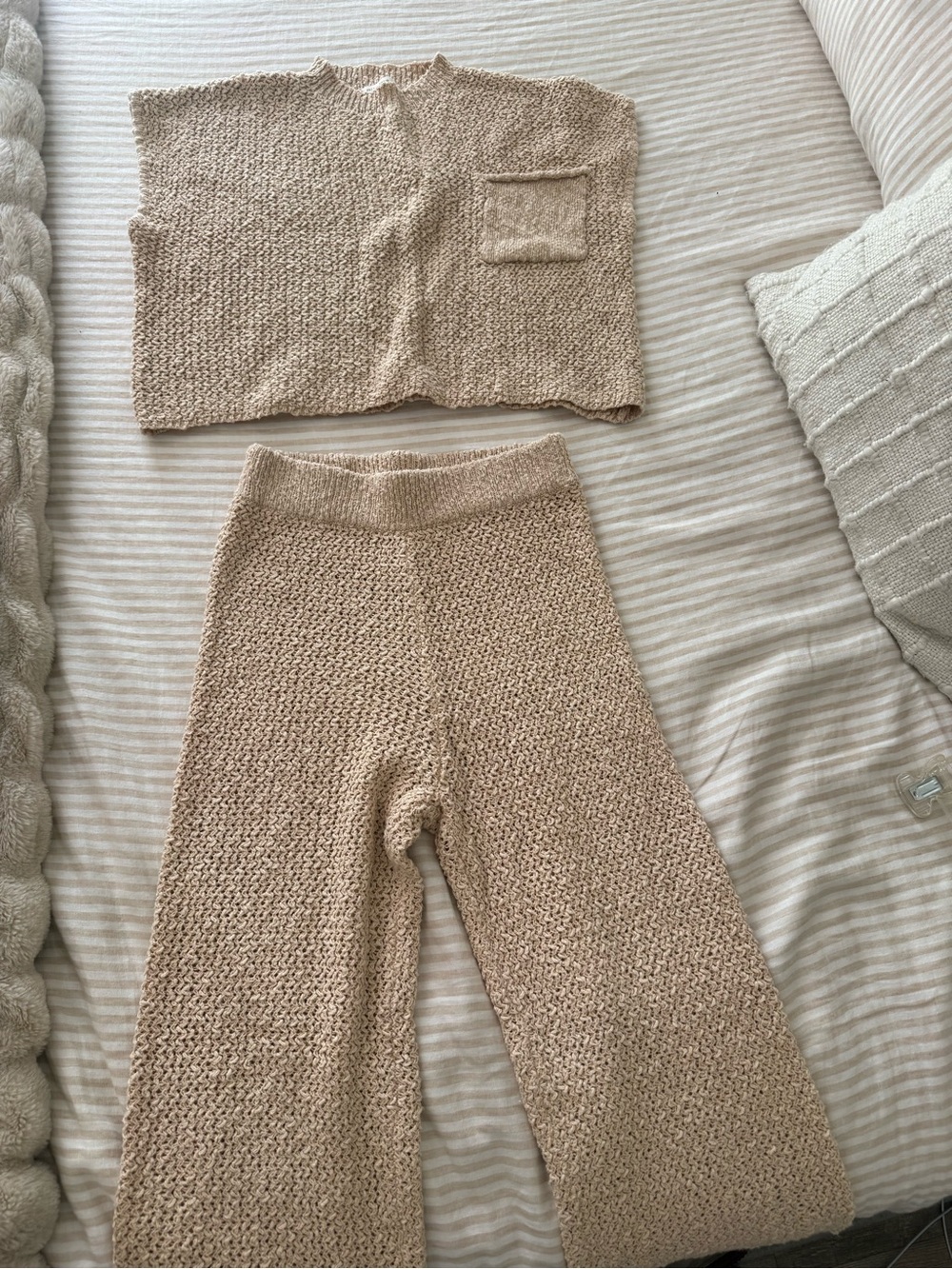 Miss Love Knit Two-Piece Set in Beige